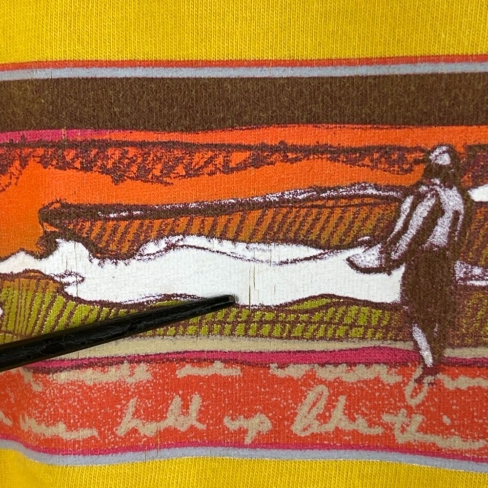Vintage Patagonia Beneficial T-Shirt‎ XL Yellow Surf Ocean Graphic 90s Spellout - Picture 5 of 14